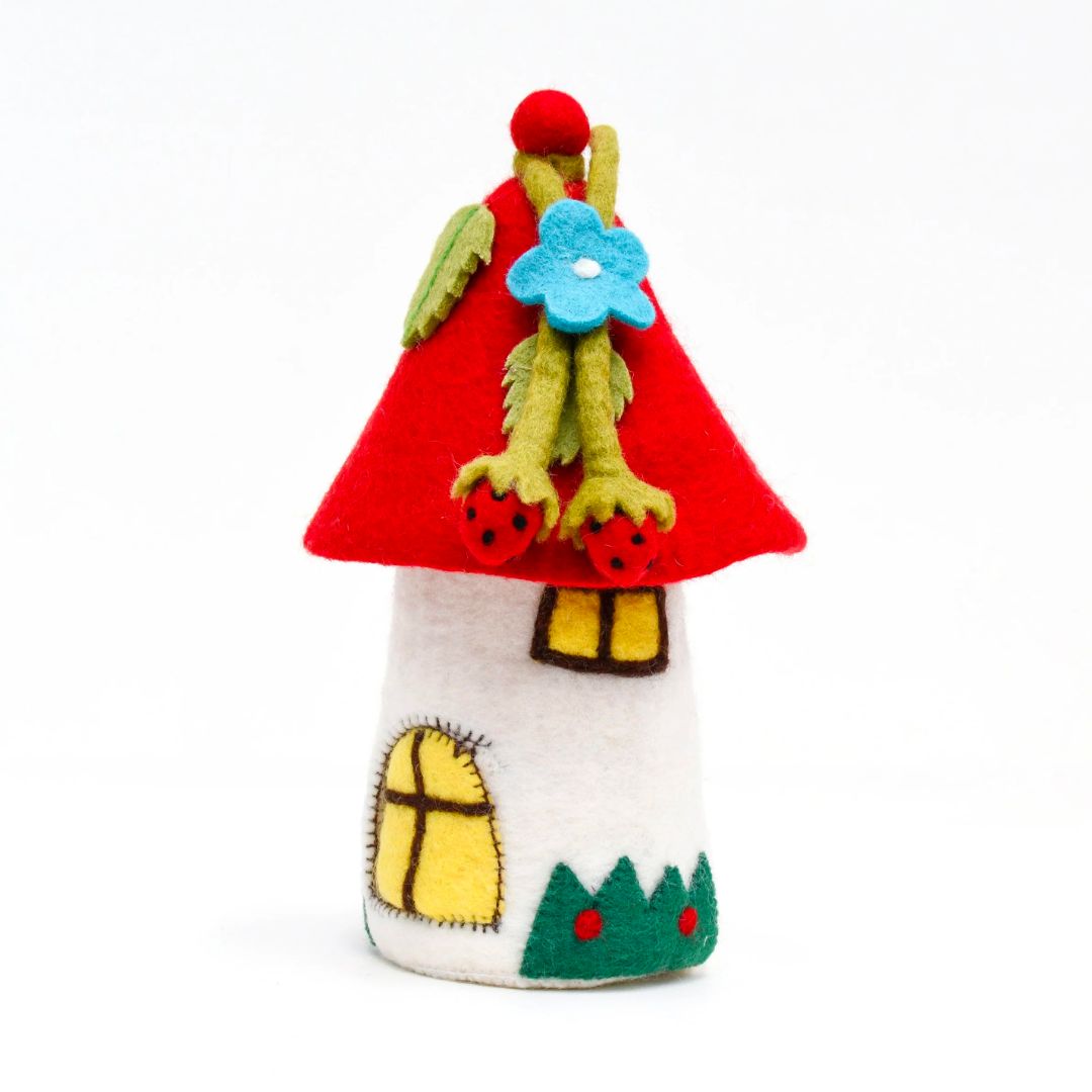 Tara Treasures Fairies and Gnomes Felt Play House -  Red Roof