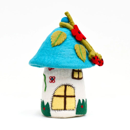 Tara Treasures Fairies and Gnomes Felt Play House -  Blue Roof
