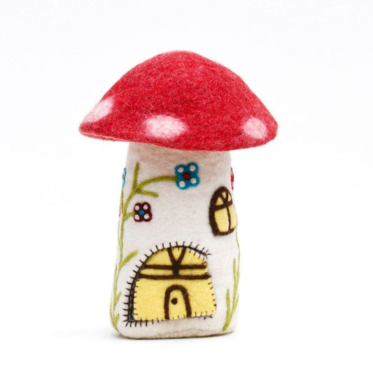 Tara Treasures Fairies and Gnomes Felt Play House - Red Mushroom