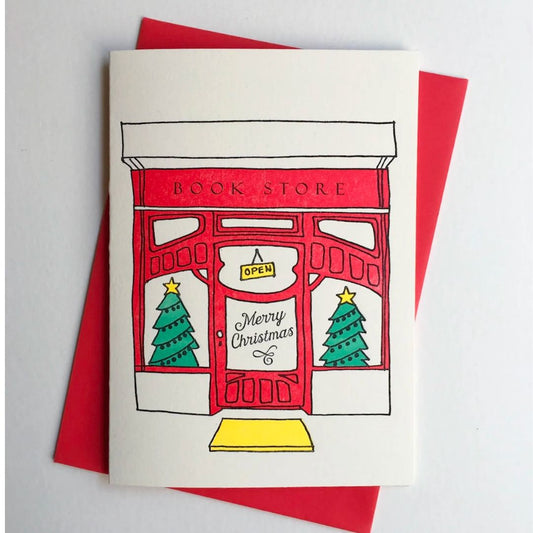 Bookstore Merry Christmas Letterpress Greeting Card