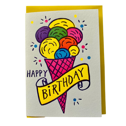 Gelato Birthday Letterpress Greeting Card
