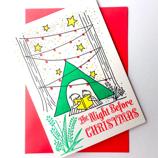 The Night Before Christmas Letterpress  Greeting Card